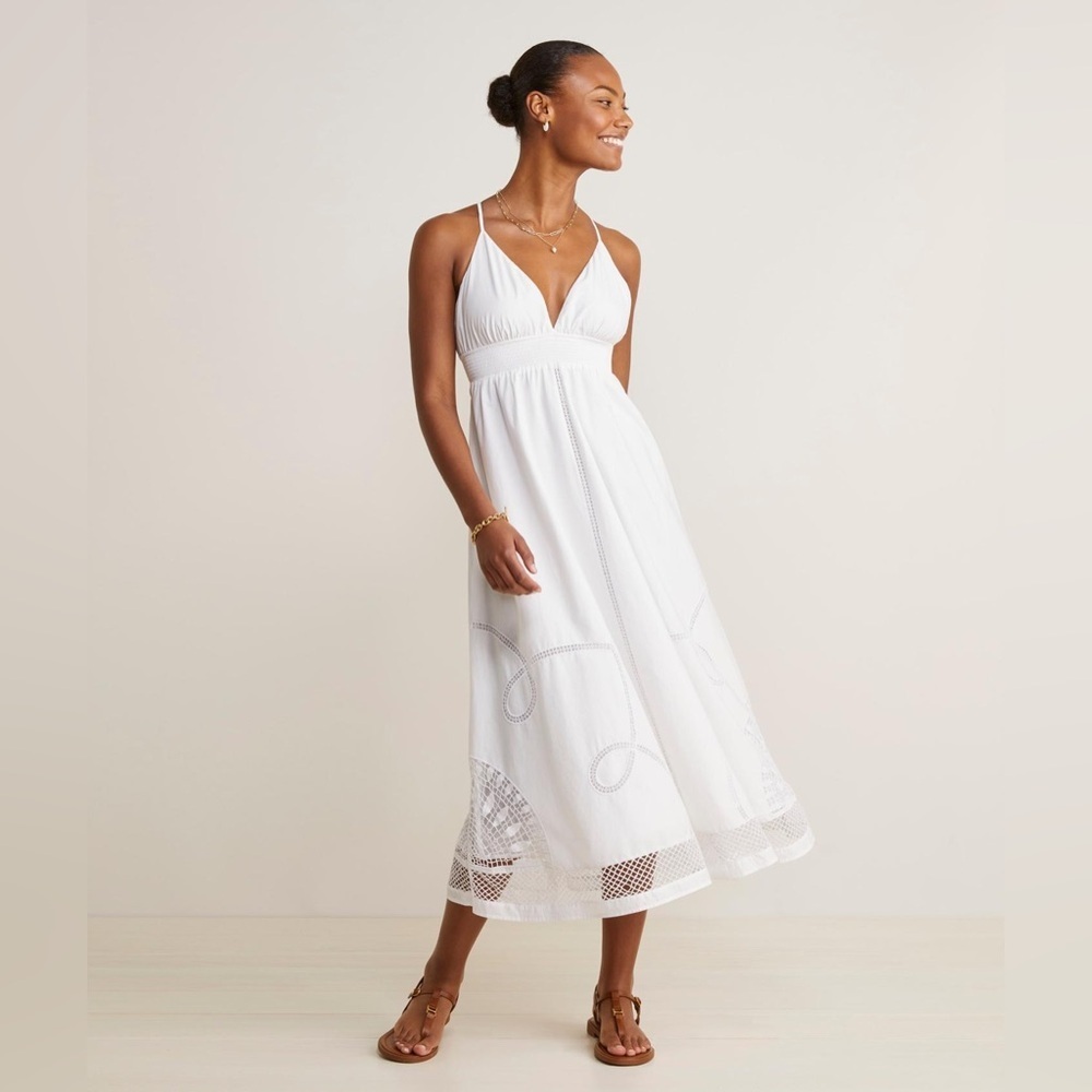 Vineyard Vines White Eyelet Inset Maxi Dress - New - Size XL - Picture 1 of 7